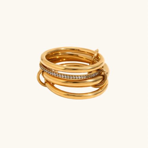 Stainless Steel & 18k Gold Plated Rings