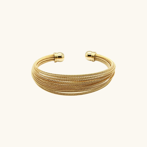 Mesh Cuff Bangle Gold