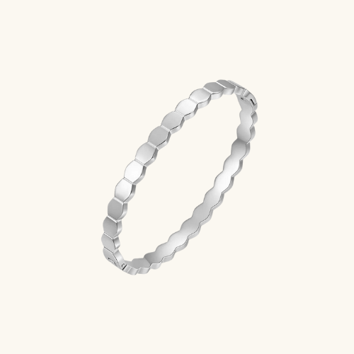 Hexagon Bangle Silver