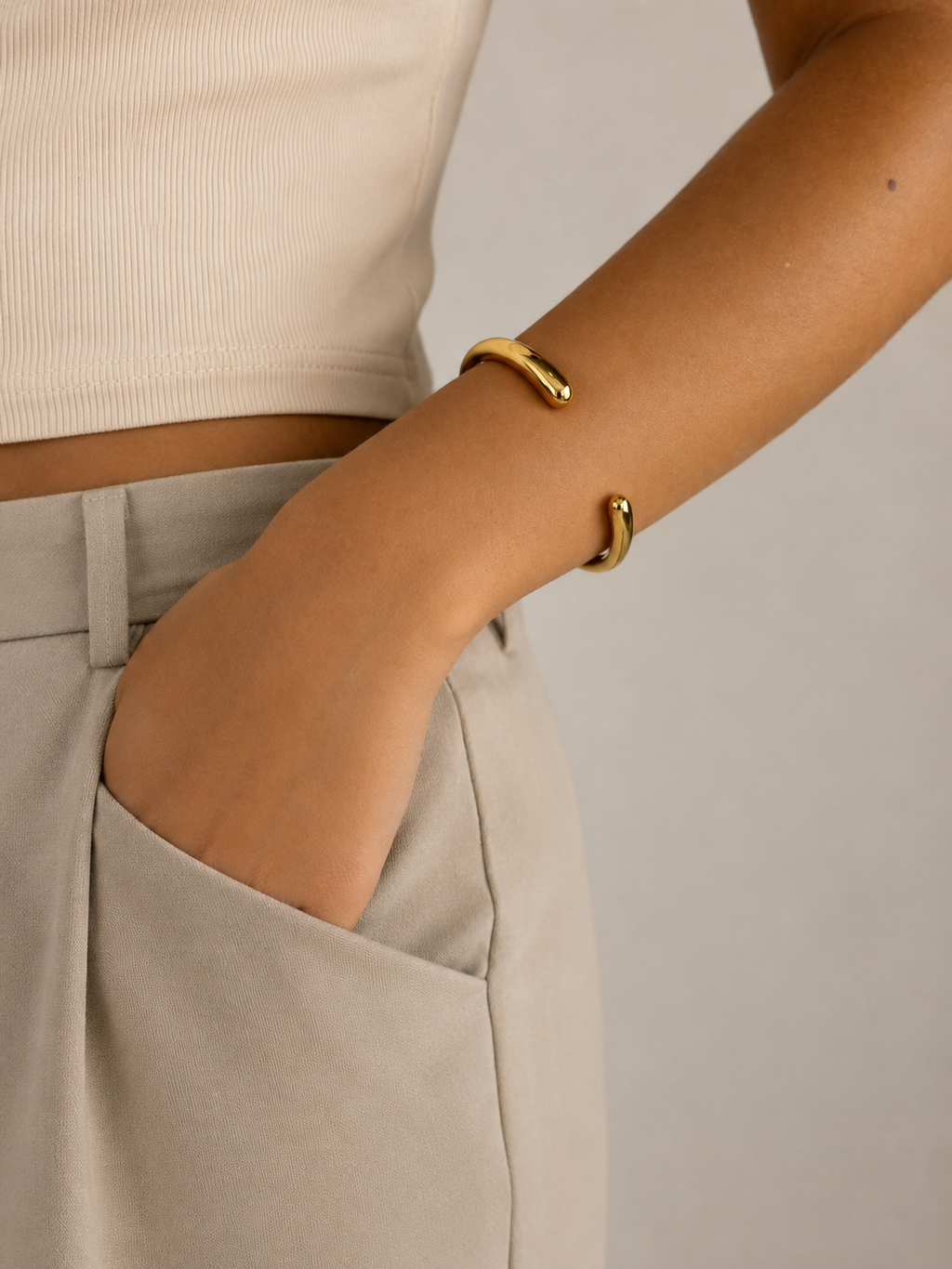 Open Cuff Bangle Gold
